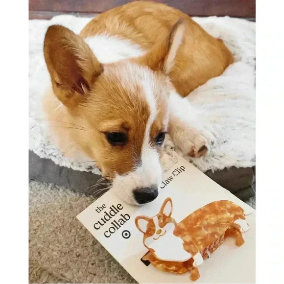 NIP Target Cuddle Collab Collaboration Corgi Claw Hair Clip Marbled Orange - Picture 4 of 5